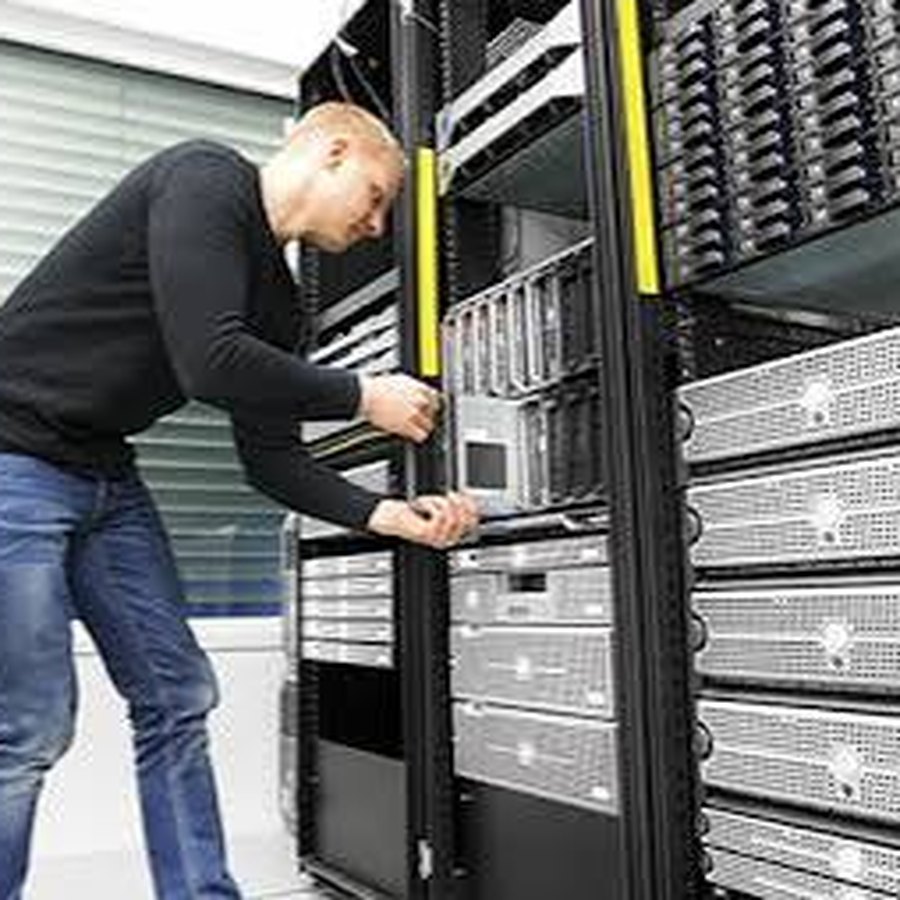 Engineer racking server hardware in a client comms room